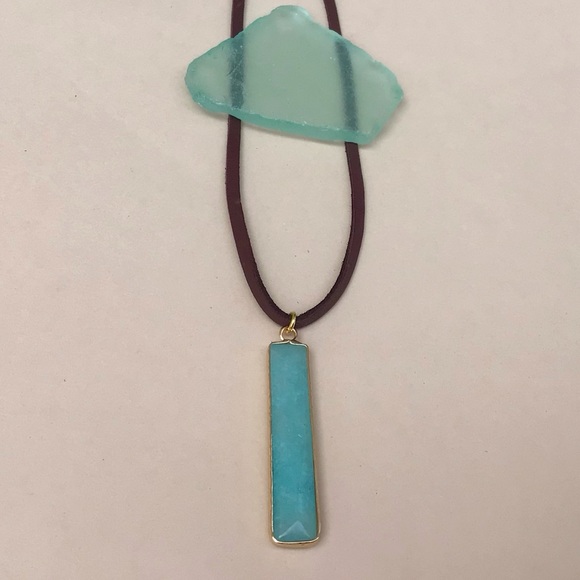 Set of 4 Amazonite Sundance Charm Leather Cord Necklace - Picture 3 of 9